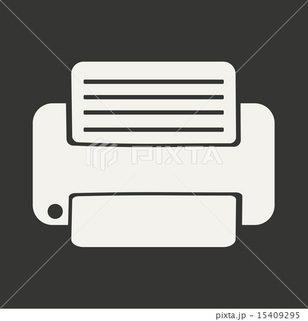 Flat in black and white mobile application printer 15409295