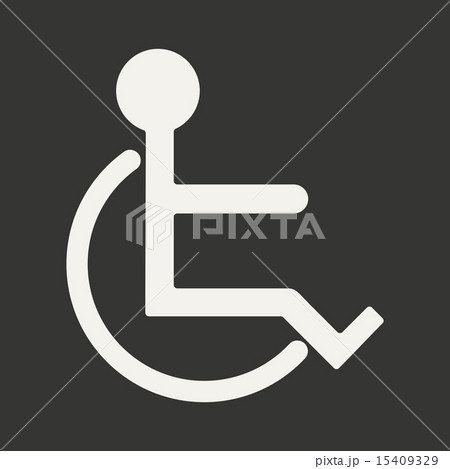 Flat in black and white mobile application wheelchair Flat in black and white mobile application wheelchair 15409329