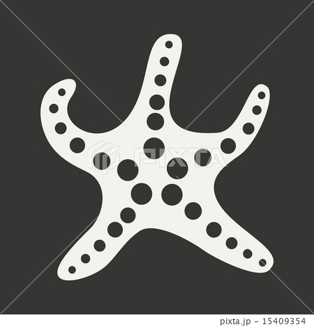 Flat in black and white mobile application starfish Flat in black and white mobile application starfish 15409354