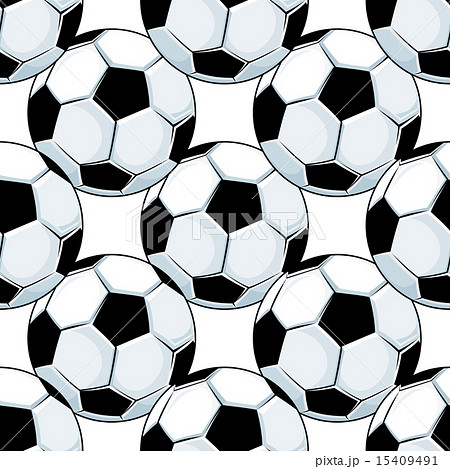 Football or soccer balls seamless pattern 15409491