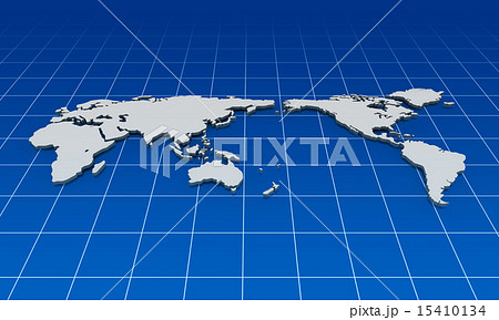 立体感のあるシンプルな世界地図のイラスト素材 15410134 Pixta