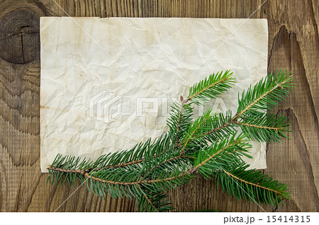 Christmas Background.Blank Old Paper Sheet with De Christmas Background.Blank Old Paper Sheet with De 15414315
