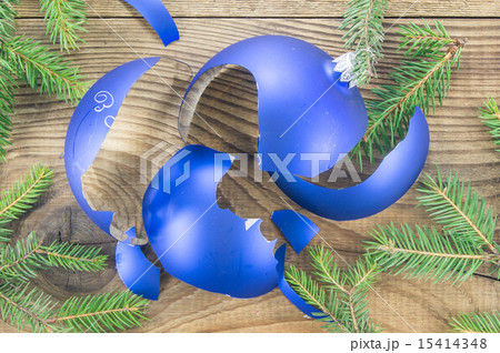 Broken Christmas Toy on wooden background Broken Christmas Toy on wooden background 15414348