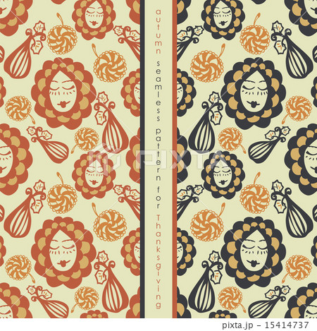 set of seamless pattern on thanksgiving 15414737