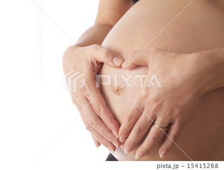 mom with hand on the baby by heart shape symbol mom with hand on the baby by heart shape symbol 15415268