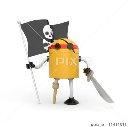 Robot pirate with flag Robot pirate with flag 15415351