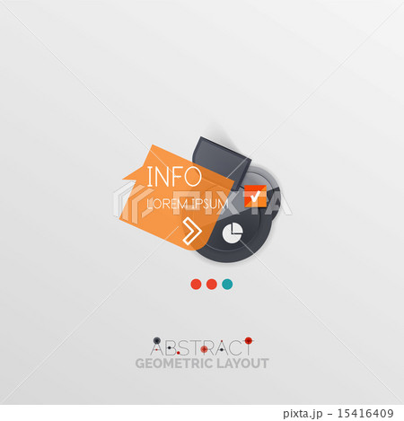Glossy paper style geometric abstract infographic design 15416409