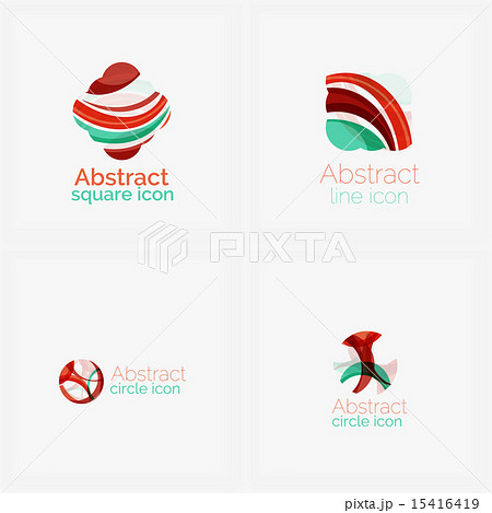 Abstract symmetric geometric shapes, business icon 15416419