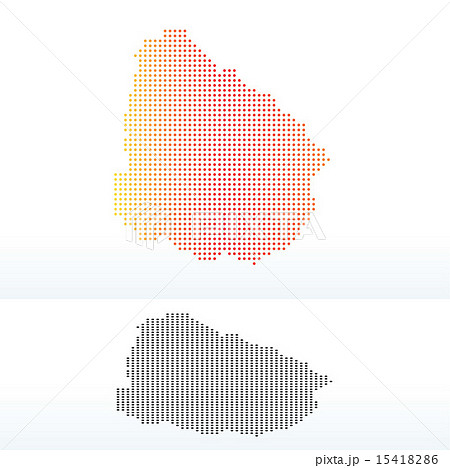Map of Eastern Republic  Uruguay with Dot Pattern 15418286