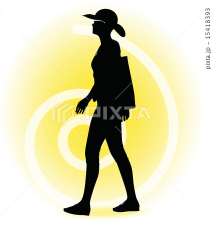 Tourist woman silhouette  15418393