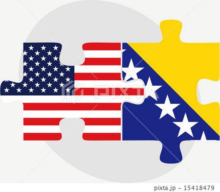 USA and Bosnia and Herzegovina Flags in puzzle 15418479