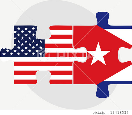 USA and Cuba Flags in puzzle 15418532