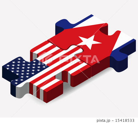 USA and Cuba Flags in puzzle 15418533