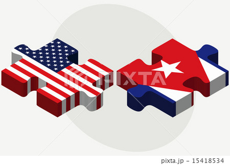 USA and Cuba Flags in puzzle 15418534