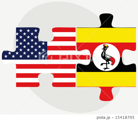 USA and Uganda Flags in puzzle 15418705