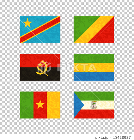 Flags of Congo, Angola, Cameroon, Gabon ... 15418927