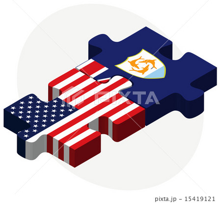 USA and Anguilla Flags in puzzle 15419121