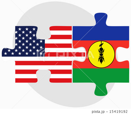 USA and New Caledonia Flags in puzzle 15419192
