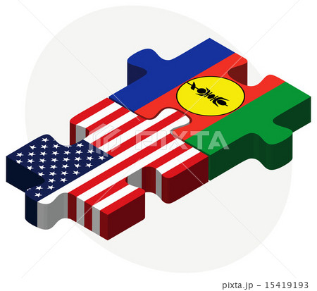 USA and New Caledonia Flags in puzzle 15419193