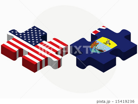 USA and Saint Helena Flags in puzzle 15419236