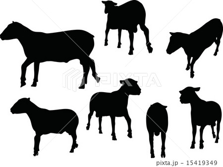 sheep silhouette with trot pose 15419349