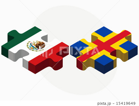 Mexico and Aaland Islands Flags in puzzle Mexico and Aaland Islands Flags in puzzle 15419649