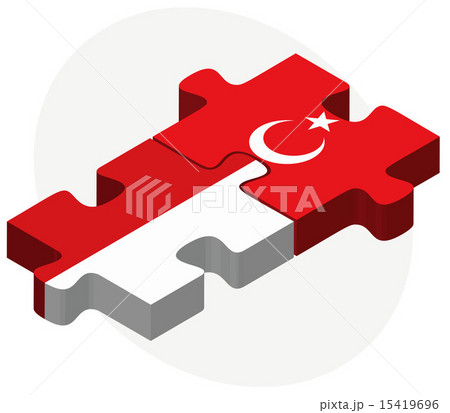 Indonesia and Turkey Flags in puzzle Indonesia and Turkey Flags in puzzle 15419696