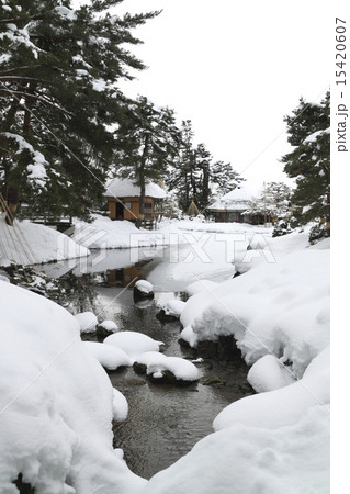御薬園（会津若松）の雪景色 15420607