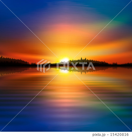 abstract background with forest lake abstract background with forest lake 15420816