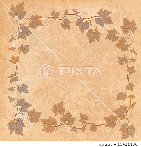 grunge illustration with grape leaves grunge illustration with grape leaves 15421186