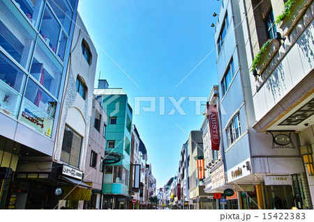 快晴の横浜元町ショッピングストリートの風景 快晴の横浜元町ショッピングストリートの風景 15422383