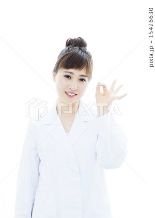 若い女子の白衣姿 15426630