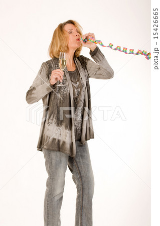 elderly woman blows when celebrating a streamer fr elderly woman blows when celebrating a streamer fr 15426665