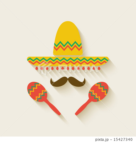 Mexican sombrero and maracasのイラスト素材 [15427340] - PIXTA