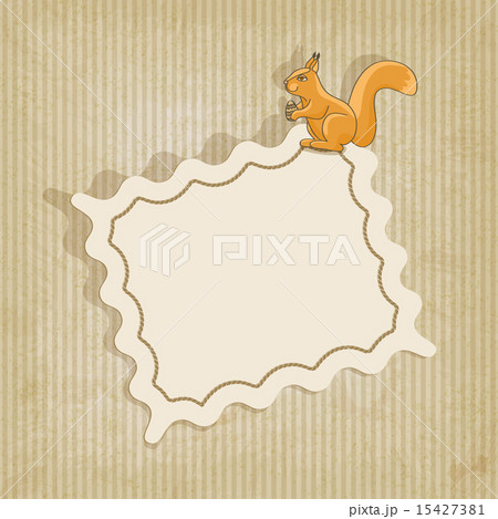 retro background with squirrel 15427381