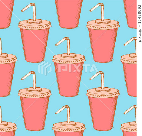 Sketch soda cup in vintage style 15428092