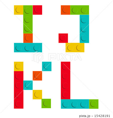Alphabet set made of toy construction brick blocks isolated iso 15428191