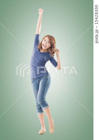 Excited Asian young girl 15428300