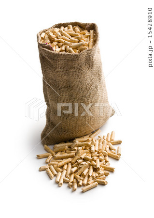 wooden pellets in jute sack 15428910