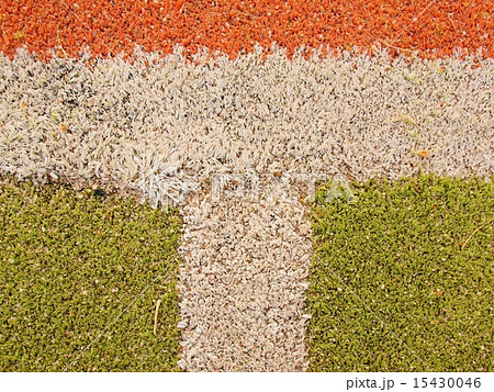 Colorful line in empty outdoor handball playground Colorful line in empty outdoor handball playground 15430046