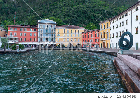 Riva Del Garda, Italy -  May 12 2014: central promenade of spring 15430499