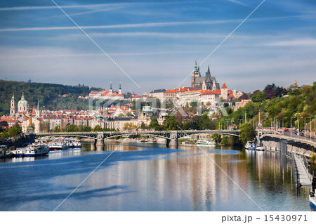 Prague Castle with  bridge  in Czech Republic 15430971