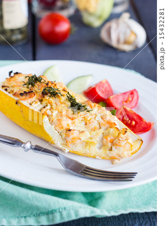 stuffed zucchini with chicken and vegetables stuffed zucchini with chicken and vegetables 15432281
