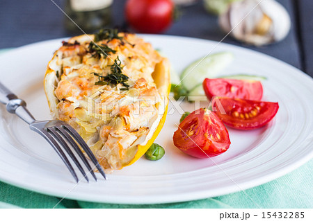 stuffed zucchini with chicken and vegetables stuffed zucchini with chicken and vegetables 15432285