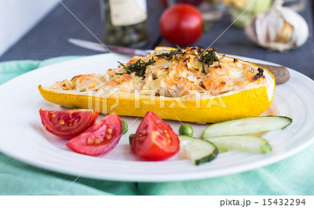 stuffed zucchini with chicken and vegetables stuffed zucchini with chicken and vegetables 15432294