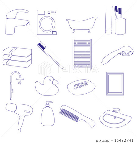 home bathroom theme outline icons set eps10 home bathroom theme outline icons set eps10 15432741
