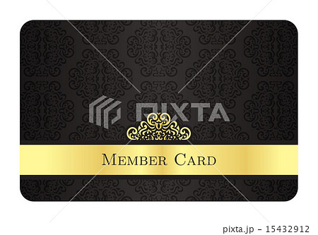 Luxury golden member card with vintage pattern 15432912
