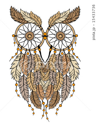 dreamcatcher owl, hand-drawn illustration 15433736