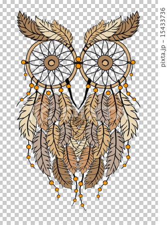 dreamcatcher owl, hand-drawn illustration 15433736