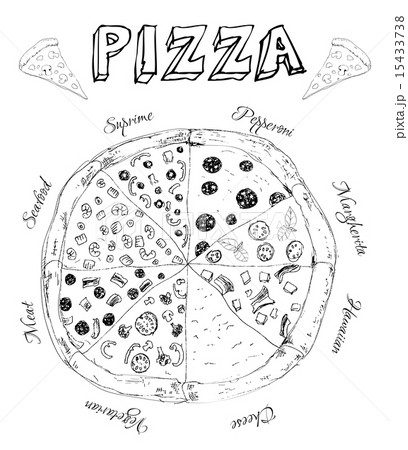Hand drawn pizza Hand drawn pizza 15433738